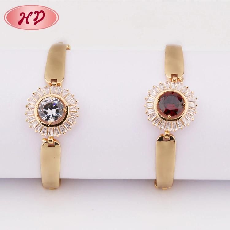 Hot Selling Fashionable Costume Jewelry Gold Color CZ Charm Bracelet