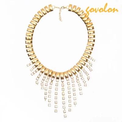 New Fashion Golden Alloy Necklace with Fringe