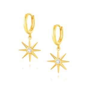 Hot Sale Luxury High Quality 925 Sterling Silver Jewelry Creative 5A CZ Diamond Star Drop Earrings for Women