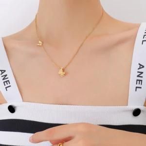 Custom Choker Chocker Charm Gold Pendant Jewelry Cooper Women White Shell Crystal Diamond Stainless Steel Butterfly Necklace