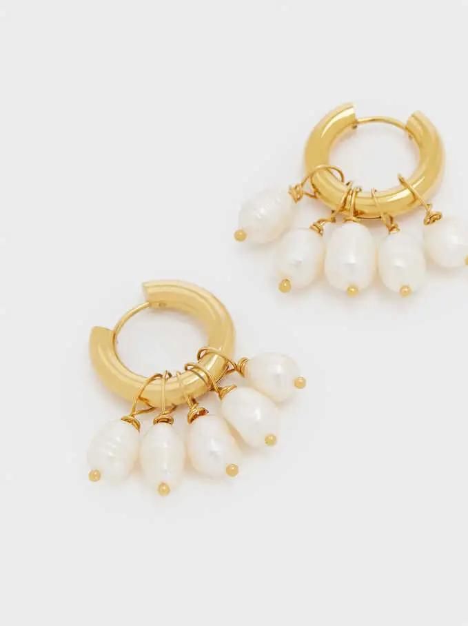 Simple Natural Pearl Irregular Personality Sweet Fashion Temperament Earrings Jewelry