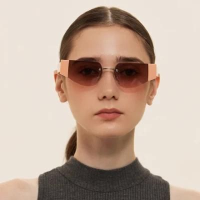 Fashion Design China Manufacturer Frameless Cat Eye Sunglasses Popular New Retro Vintage Colors Trendy Sunglasses for Women&prime;s