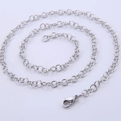 Factory Wholesale Fashion Stainless Steel Jewelry O-Shaped Cable in Stock Accessories Necklace for DIY Design