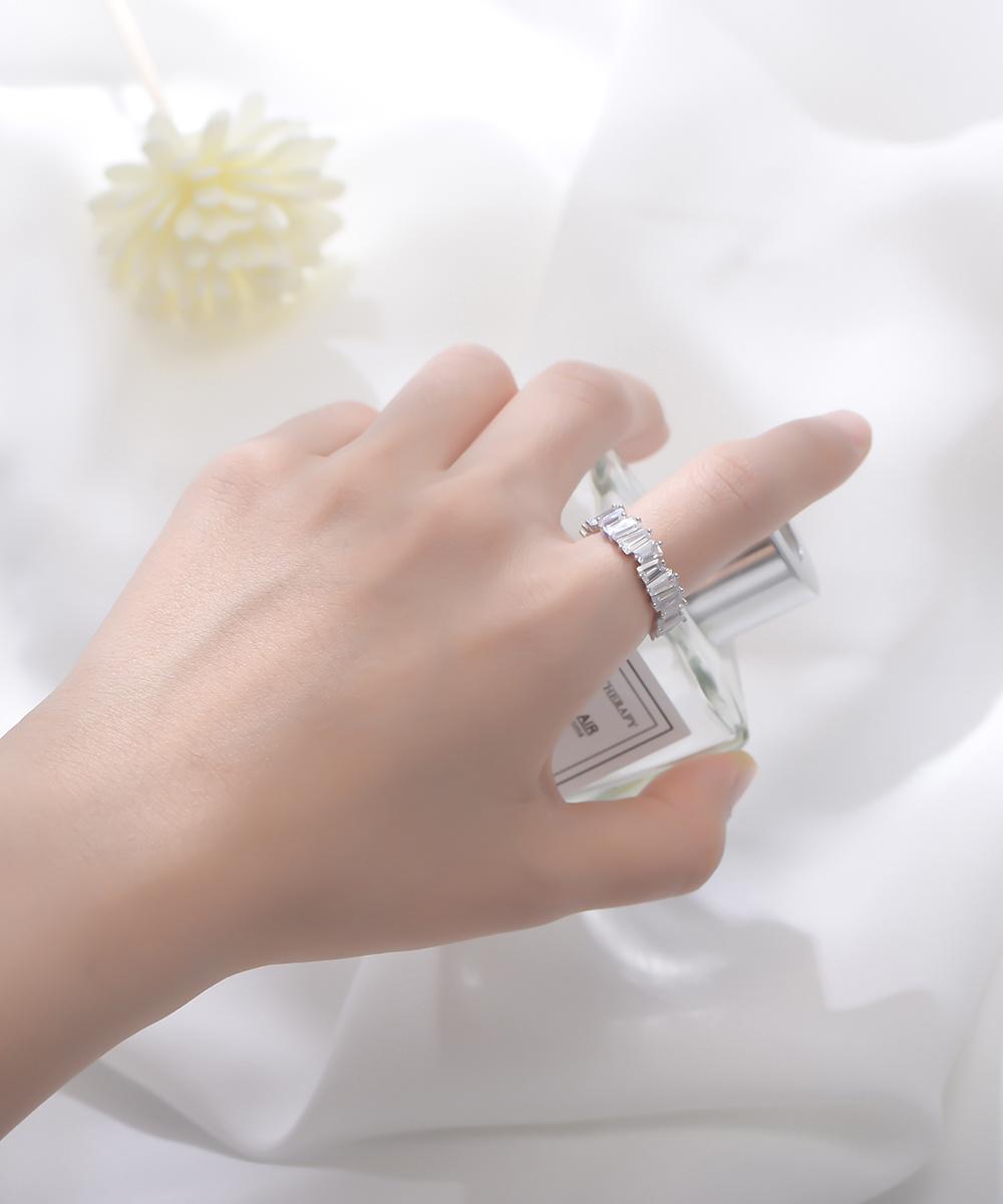 Sugar Cube Irregular Full Diamond Ring Silver 925 Sterling Women Fashion Ins High End Closed Rings
