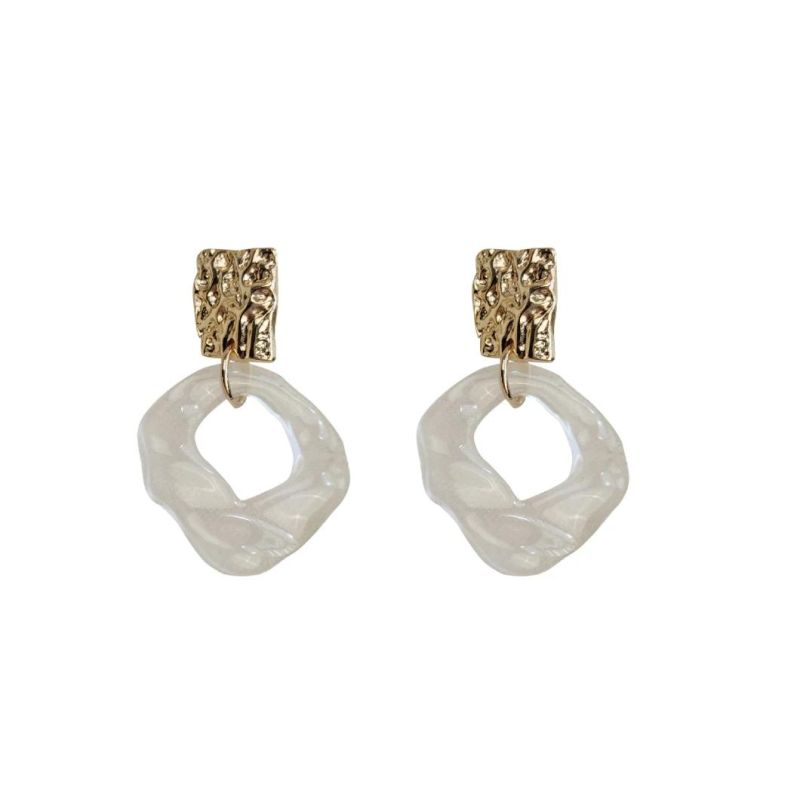 Fashion Jewelry 925 Silver Earrings Clear Resin Earrings