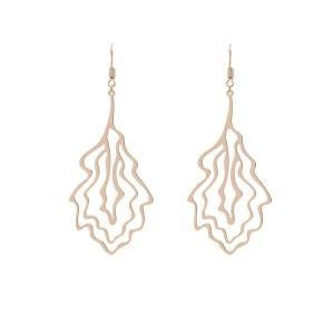 Fashion Women Jewelry Filigree Brass Thin Metal Drop Gold Earrings