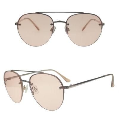 New Developed Half Frame Pilot Fashion Metal Sunglasses