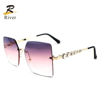 Bonzer Diamond Frameless Women Gold Sunglasses