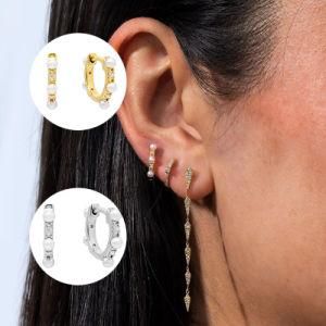 2021 Trendy Hot Selling New Creative Big Pearl Ear Hoops Hip Hop Rhodium Plated Pearls Earrings