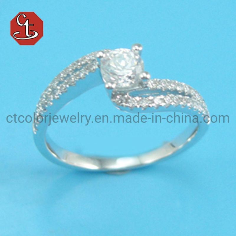 Trendy Diamond Elegant Design Hot Sale Rings For Women Sweet White Zircon Cubic Silver Rings Female Wedding jewelry