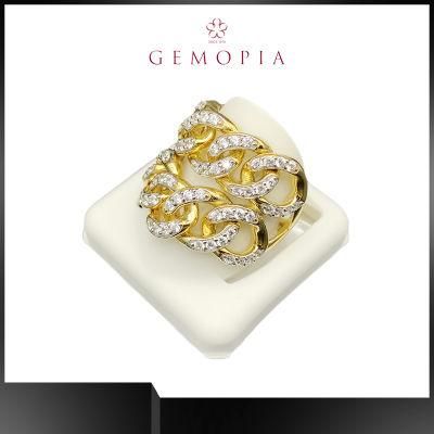 Gold Plated Diamond Pave Hiphop Ring