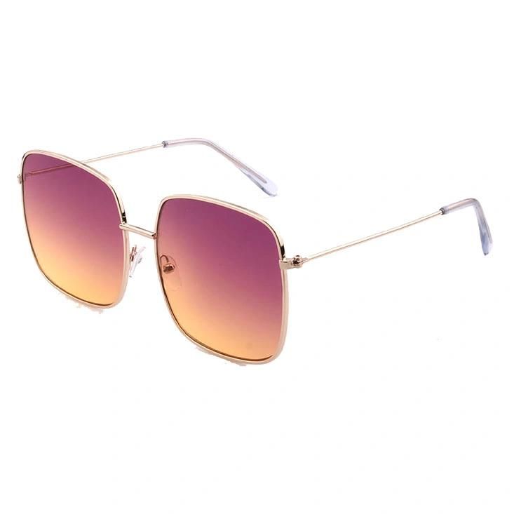 2018 Hot Selling Square Shape Fashion Metal Sunglasses