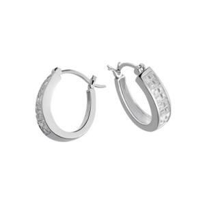 Mondevio Tarnish-Free Silver Clip-in Closure Polished Hoop Earrings