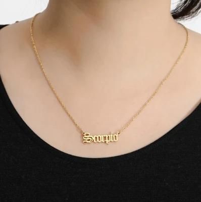 Manufacturer Stainless Steel Necklace Custom High Quality Non Fade 18K Gold Plated Pendant Necklace Name Fashion Jewelry Chain