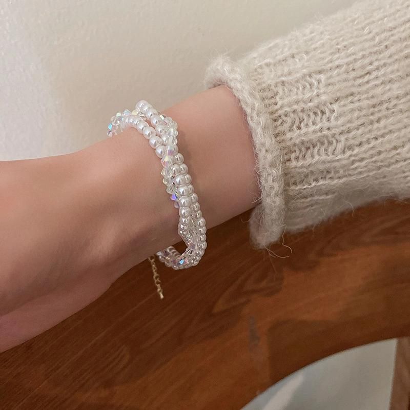 Irregular Pearl T-Buckle Bracelet French Fashion Design Retro Love Bracelet