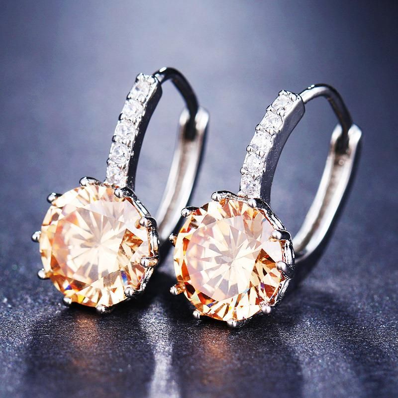 Women Fashion Jewelry Crystal Rhinestone Zircon Stud Earrings Fashion Accessories