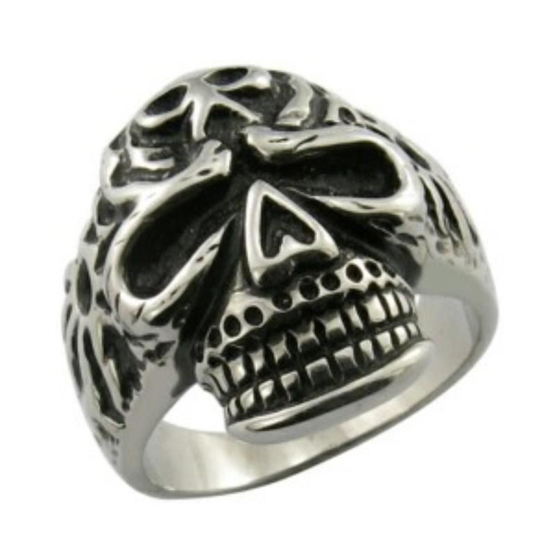 Mens Stainless Steel Large Skull Ring