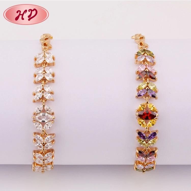 Costume Jewelry 18K Gold Color Zirconia Diamond Crystal Bracelets