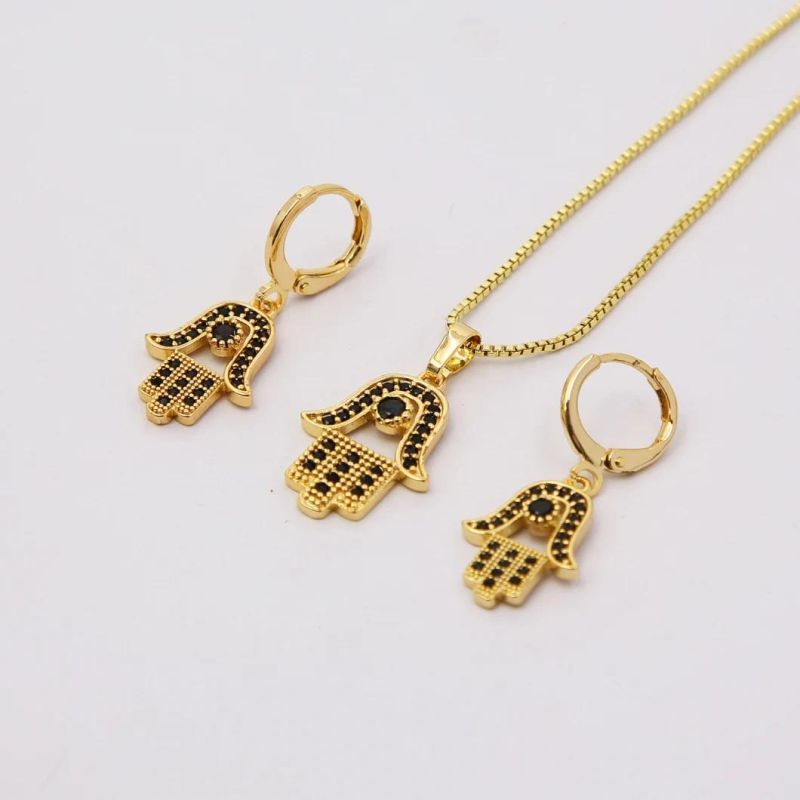 New Design Lady Cubic Zirconia 18K Gold Plated Jewelry Set