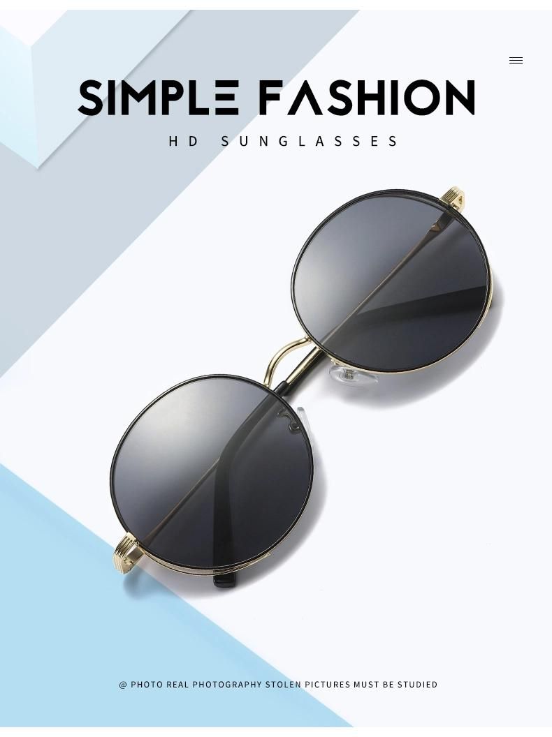 Custom Logo China Round Acetate Metal Frame Sunglasses Ce FDA