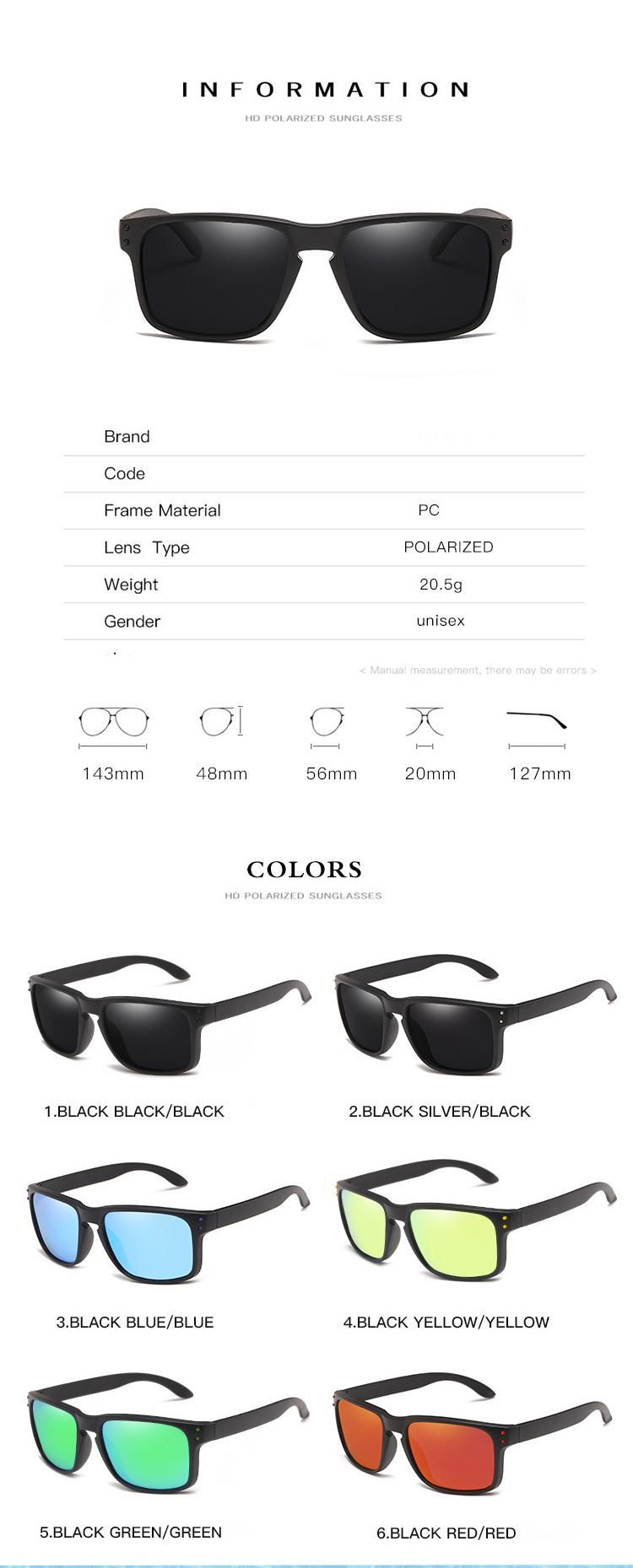 New Personality Popular Shades Men Fashion Ultralight Sport Polarized Sunglasses