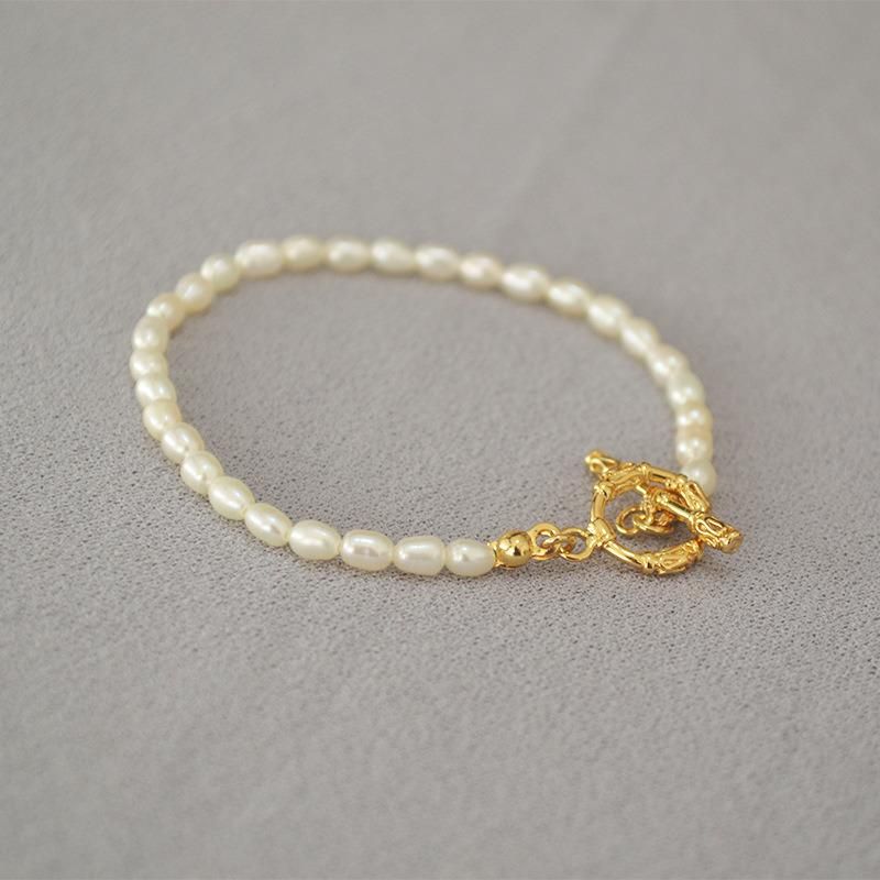 French Beautiful Water Small Pearl Retro Arabesque Branch Ot Buckle Simple Short Choker Necklace