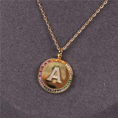 2021 Fashion Brass18K Gold Plated Letter a to Z Pendant Necklace for Women