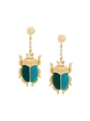 Fashion Creative Beetle Long Earrings Jewelry