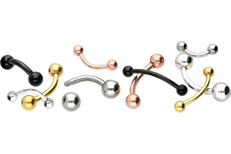ASTM F136 Titanium Externally Threaded Hoop Body Piercing Jewelry Piercings Banana Eyebrow Rings