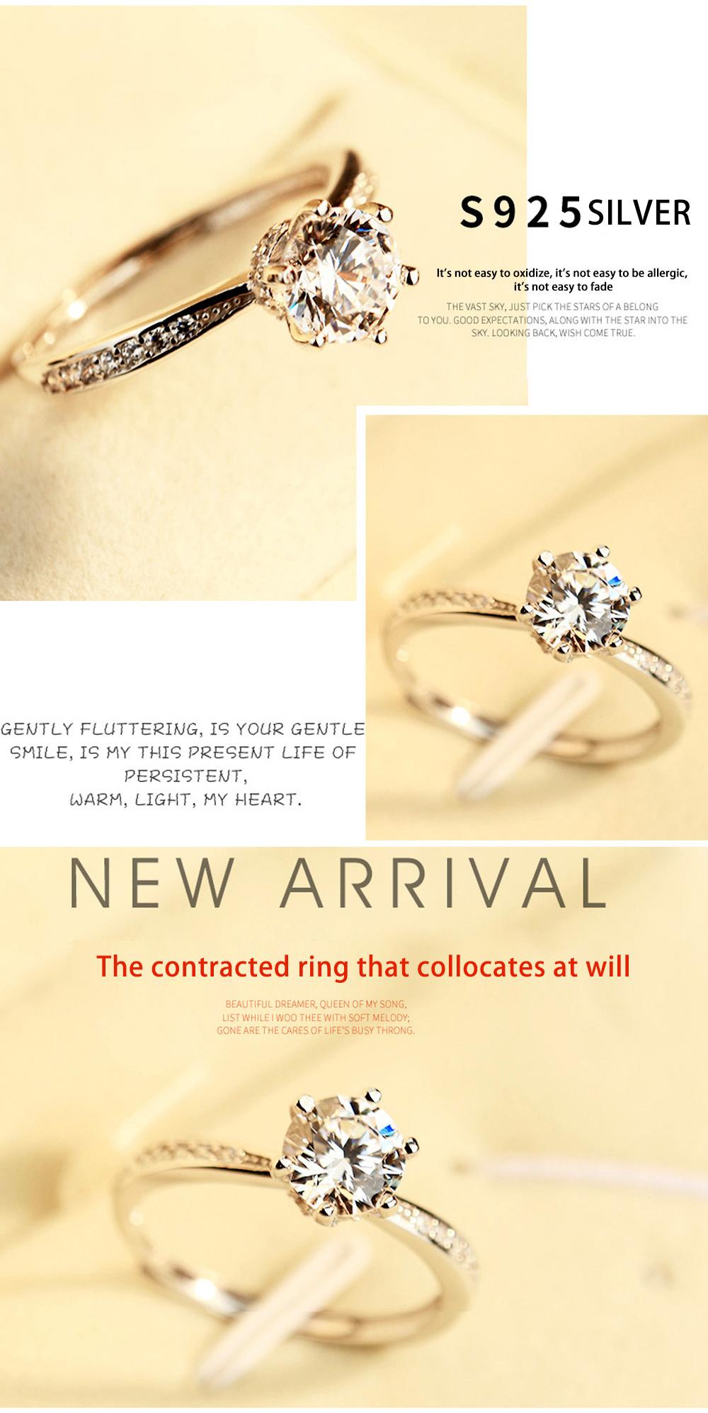 New Style 18K Yellow Gold 925 Sterling Silver with CZ Ring