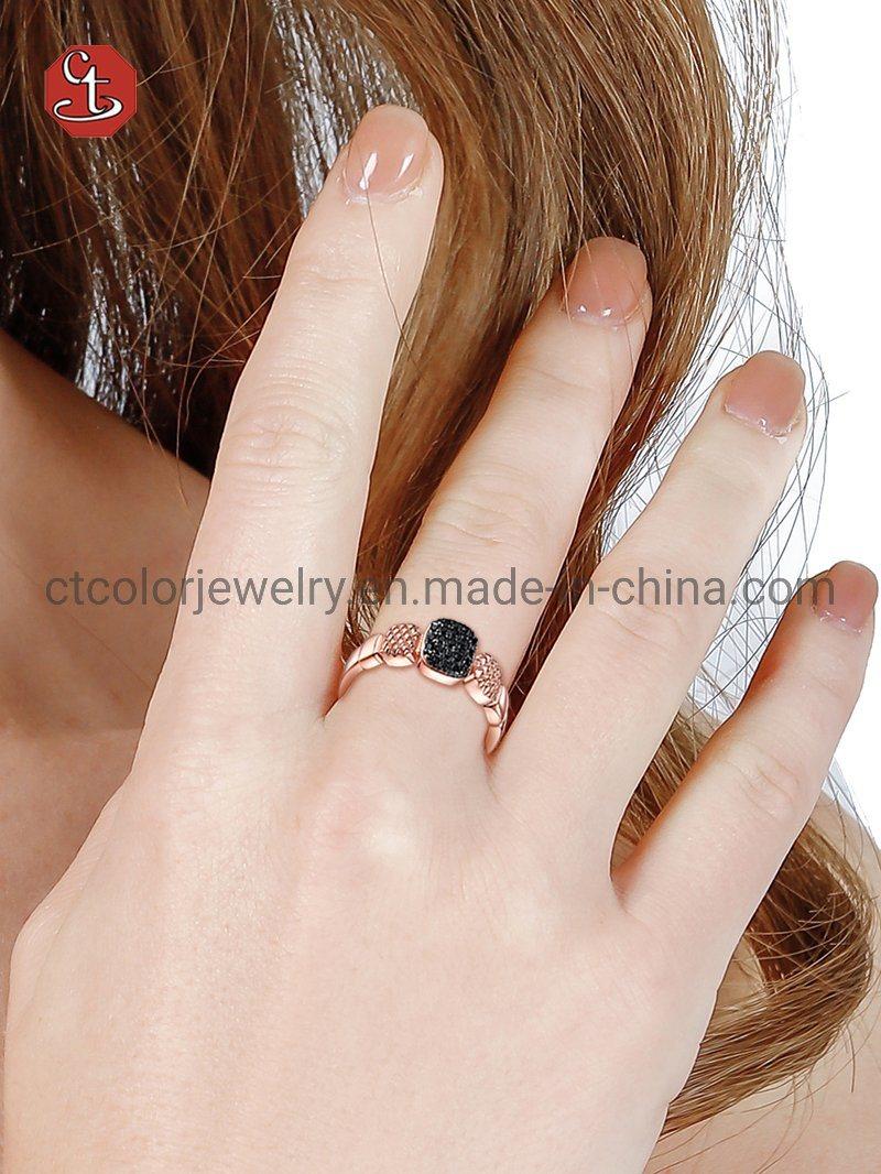 Trending jewelry 2021 new fashion black 4A CZ Ring