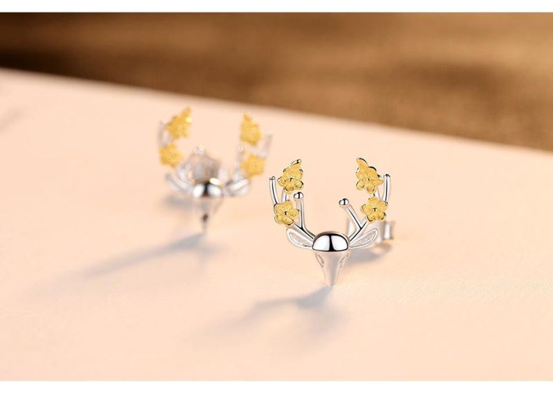 Fashion Jewelry Elk Earring Stud with Yellow Flower