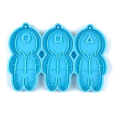 Squid Game 3D Resin Keychain Earring Custom DIY Silicone Mold