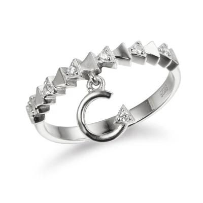 Hot Sale 925 Sterling Silver with CZ Arrow Charm Ring jewellery
