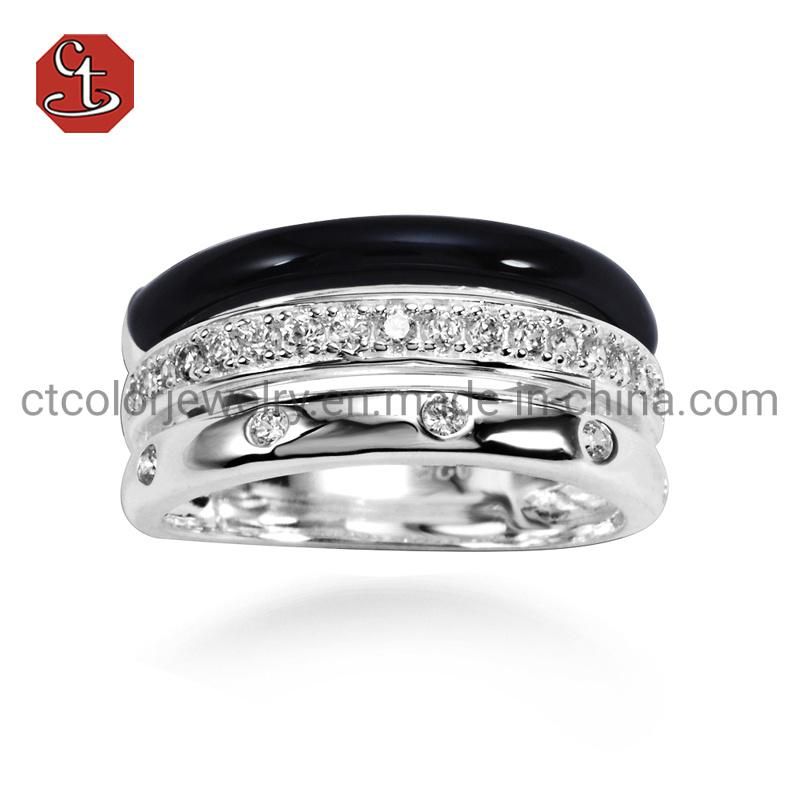 New Style 925 Silver Double horizontal Rings Fashion Jewelry Silver Jewelry