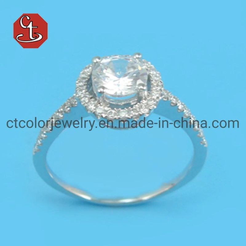 Luxury Crystal Zircon Wedding Rings For Women Charm Silver Color Shiny Engagement Rings Jewelry Accessories Gifts