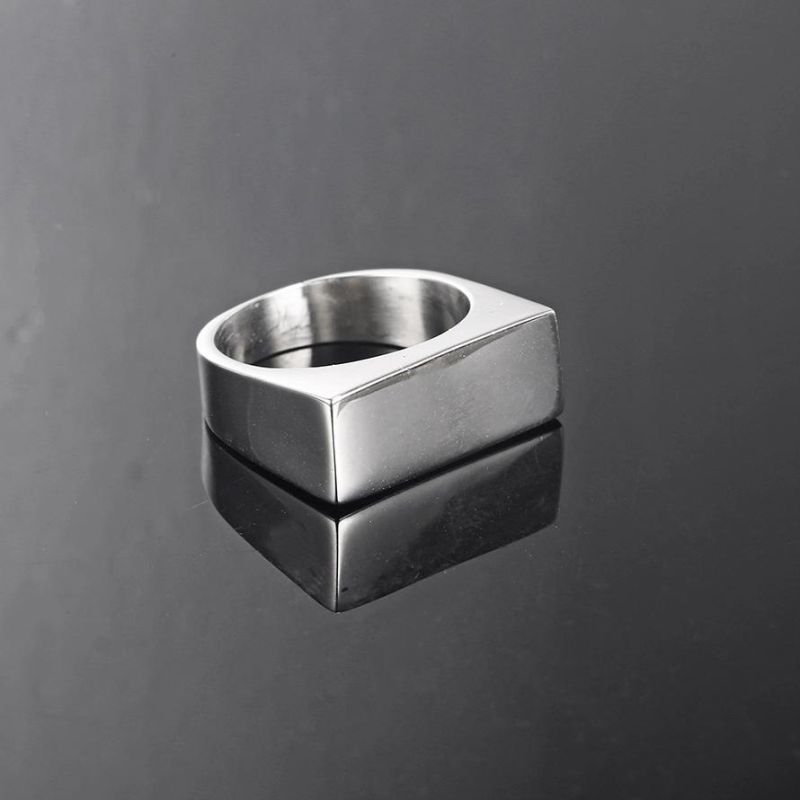 2022 Fashion Jewelry Stainless Steel Silver Gold Custom Logo Ring for Men Women