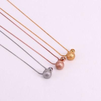 Snake Bone Chain Small Big Round Bead Pendant Necklace