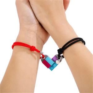 2PCS/Set Valentines Gift Knot Braided Building Blocks Assembled Charm Bracelet
