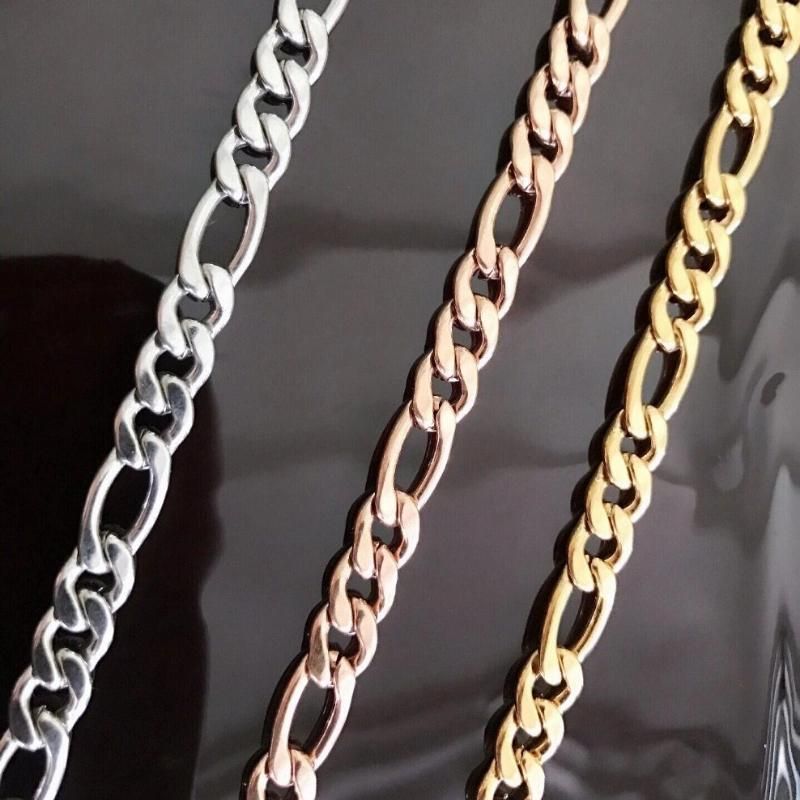 1: 3 Figaro Chain Bracelet Necklace for Leasure Men Costume Accessories