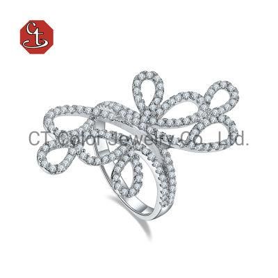 Wholesale Fashion Jewelry Hollow Zircon 925 Sterling Silver Rings