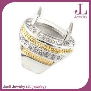 Silver Gold Combined Indonesia Titanium Ring for Men