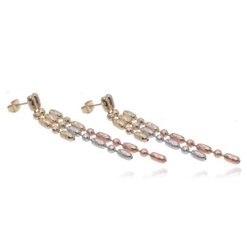 Tricolor Gold Plated Fashion Fringe Earrings for Women