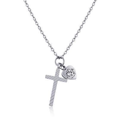 Stainless Steel Jewelry Female Cross Pendant Necklace