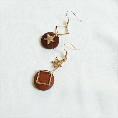 Simple Vintage Elegant Hand-Made Geometry Irregular Little Star Earrings
