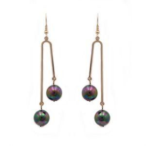 Women Fashion Jewelry Pearl Gold Drop Earrings