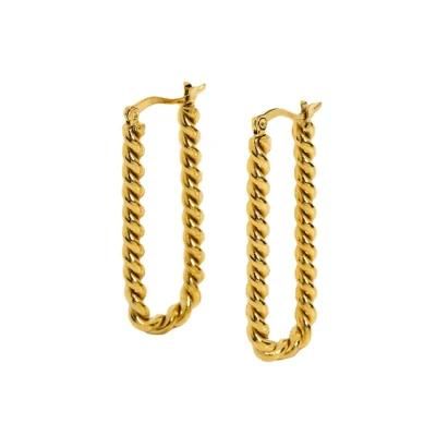 Ins Web Celebrity Style Twisted Earring 18K Electroplated 316L Stainless Steel Titanium Steel Lady Earring Studs