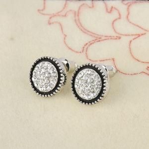 Cubic Zirconia Crystal Round Halo Stud Earrings