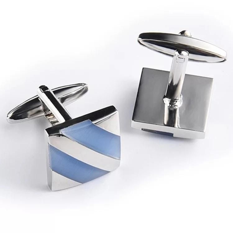 High Quality Blue Enamel Square Shape Accessory Cufflink