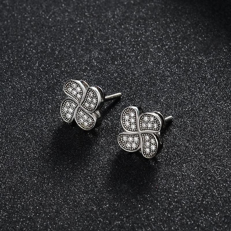 Studs Earrings Diamond Square Cubic Zirconia Earrings Jewelry
